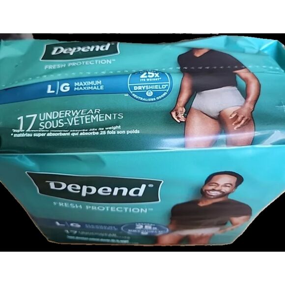 Depend Fit-Flex Underwear Men Size L/G Max Absorbency 17 Ct Pack - Picture 2 of 4